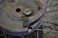 WHEEL: A single 19-inch 40-spoke front wheel, complete with brake plate with shoes [Location: Sydney] - 5