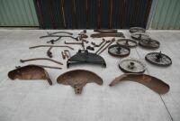 SIDECAR: A quantity of miscellaneous parts including wheels, guards, springs, brackets etc [Location: Sydney]