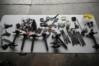 NORTON: Large quantity of Norton/Webb fork parts including headstocks, triple clamps, new bolts, headtock bearings, reconditioned side links, circa mid 1930s-1940s [Location: Sydney] - 2
