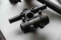 NORTON: Large quantity of Norton/Webb fork parts including headstocks, triple clamps, new bolts, headtock bearings, reconditioned side links, circa mid 1930s-1940s [Location: Sydney] - 5