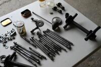 NORTON: Large quantity of Norton/Webb fork parts including headstocks, triple clamps, new bolts, headtock bearings, reconditioned side links, circa mid 1930s-1940s [Location: Sydney] - 6