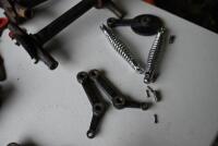 NORTON: Large quantity of Norton/Webb fork parts including headstocks, triple clamps, new bolts, headtock bearings, reconditioned side links, circa mid 1930s-1940s [Location: Sydney] - 11