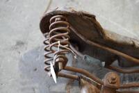 SEAT: Early seat frame with post in need of repair, 300mm long [Location: Sydney] - 6