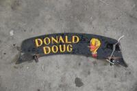 NUMBER PLATE MOUNT: Painted in 'Donald Doug' livery, to suit veteran or vintage Douglas motorcycle [Location: Sydney]