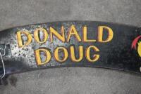 NUMBER PLATE MOUNT: Painted in 'Donald Doug' livery, to suit veteran or vintage Douglas motorcycle [Location: Sydney] - 7