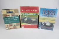 RACING CARS/DRIVERS: Three hardcover books detailing racing cars and drivers. Ken Gregory signature.