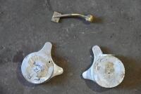ROVER: A pair of reproduction exhaust castings with pedal [Location: Sydney]