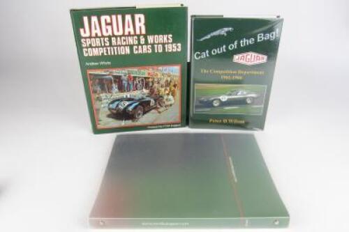 JAGUAR: Three hardcover Jaguar books. Limited Edition copy of 'Cat out of the Bag'.