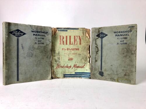 RILEY: Three Riley 1.5 litre and 2.5 litre service manuals