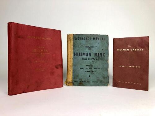 HILLMAN: Three Hillman items. Workshop manuals and Owner's Handbook