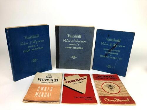 VAUXHALL: A group of Vauxhall Velox and Wyvern Shop Manuals, Instruction Book and Owner Manuals