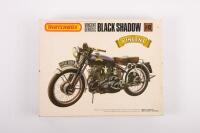 VINCENT: A c1980 Matchbox Vincent Series C Black Shadow 1:12 scale motorcycle model kit. Kit seems to be complete, with box. [Location Cheltenham, VIC]