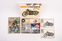 VINCENT: A c1980 Matchbox Vincent Series C Black Shadow 1:12 scale motorcycle model kit. Kit seems to be complete, with box. [Location Cheltenham, VIC] - 2