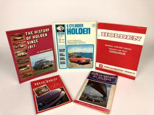 HOLDEN MISC: A collection of miscellaneous Holden items including manuals, parts catalogue and history books