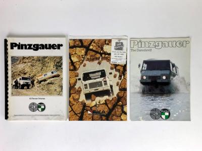 ALL-TERRAIN VEHICLES: Three All-Terrain vehicles sales brochures. Steyr Puch 'Pinzgauer' and Oka Australia sales borchures