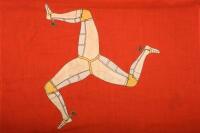 ISLE OF MAN: A large circa 1950s Isle of Man flag with rope attachment [Location Cheltenham, VIC]