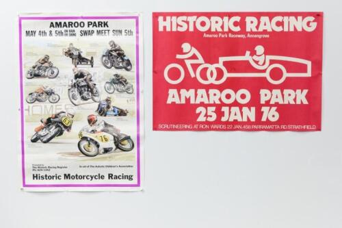 115 · POSTERS: Two promotional posters relating to motorcycle events at Amaroo Park [Location Cheltenham, VIC]