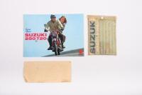 SUZUKI: A Suzuki Super Sport 250 & T20 owners manual with wallet, some damage to cover,&nbsp;circa 1969, also includes a sales brochure for same model [Location Cheltenham, VIC]