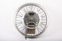 AJS 7R: An AJS 7R 1954 Rear Wheel Assembly with custom axle fitted [Location Cheltenham, VIC]