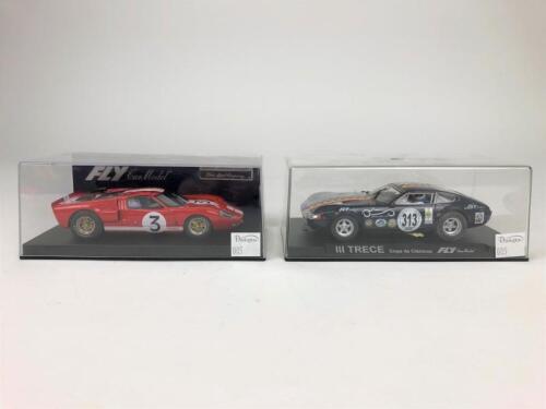 FLY CAR MODEL: Two unused 1:32 scale slot cars by Fly Car Model. Ford GT40 MkII and Ferrari Daytona