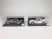 BMW: Two unused 1:32 scale slot cars by Fly Car Model. BMW 320i and BMW 3.5 CSL Silver Edition