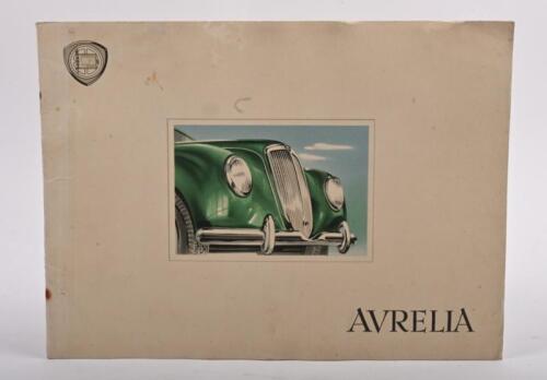 LANCIA AURELIA: A original and scarce 1950 Lancia Aurelia brochure, 6 pages, colour printed with renderings of the vehicle along with specifications, text in French, Italian, English, German