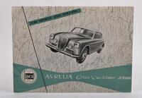 AURELIA GT 2500: A rare 1953 Lanica Aurelia Gran Turismo 2500 sales brochure, 2 page fold out, English text