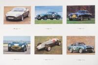 ASTON MARTIN: A Limited Edition 1994 PALAWAN PRESS poster featuring a selection of cars from the book 'ASTON MARTIN THE COMPLEAT CAR', numbered '0168' - 3