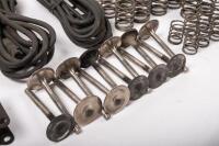 DB6: A collection of Aston Martin DB6 parts including a new pair of steering rack mounts, pair of electric cables for Selecta-Ride shock absorbers, as well as selection of used parts such as conrod nuts and bolts, valves, springs, collets, timing chains, - 8