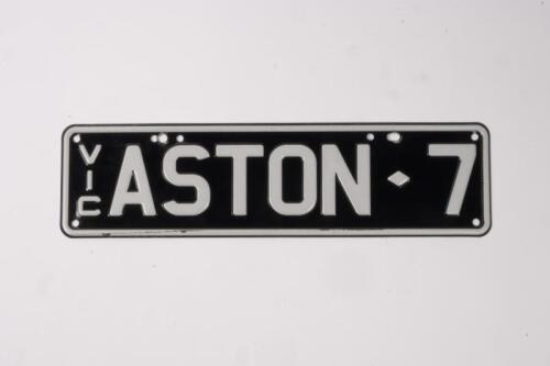 ASTON MARTIN: A set of black and white, Victorian slim line plates - 'ASTON 7' - with rights to display