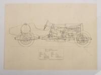 ASTON MARTIN: A 1922 French Grand Prix&nbsp;Aston Martin&nbsp;print, scale 7:67 to 1, no frame&nbsp;
