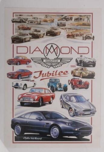 ASTON MARTIN: An Aston Martin 'Diamond Owners Club' poster, 63.5cm high, 45cm wide