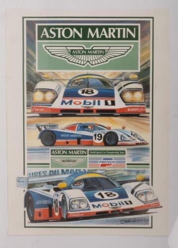 218 · ASTON MARTIN: An Aston Martin 'World Sports Car Championship Team' poster, 63.5cm high, 45cm wide