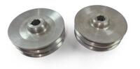 PULLEY: One pair of NOS pulleys. 2 groove aluminium.