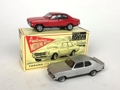 TORANA: Two 1:43 scale Holden Torana models. Dinkum Classics and Trax
