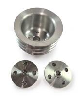 PULLEY WATER PUMP: One NOS Pulley water pump. 3 groove. Two spacers. Four mounting screws - 2