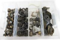 SUSPENSION COMPONENTS: One box containing used front suspension parts, rubbers, bushes and DBS hypoid mounts.