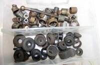 SUSPENSION COMPONENTS: One box containing used front suspension parts, rubbers, bushes and DBS hypoid mounts. - 2