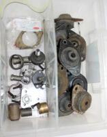 SUSPENSION COMPONENTS: One box containing used front suspension parts, rubbers, bushes and DBS hypoid mounts. - 3
