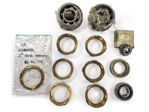 ZF GEARBOX: Six synchro rings, five bearings and one NOS V8 gearbox second gear synchro.