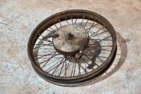 DOUGLAS: A 1920s 19" interesting wheel, appears to have spline both sides, possibly Douglas DT [Sydney]