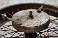 DOUGLAS: A 1920s 19" interesting wheel, appears to have spline both sides, possibly Douglas DT [Sydney] - 4