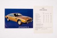V8: An original 1973 Aston Martin V8 A4 fold-up sales brochure. Original September 1973 ASTON MARTIN LAGONDA LTD, 'ASTON MARTIN V8' PRICE LIST
