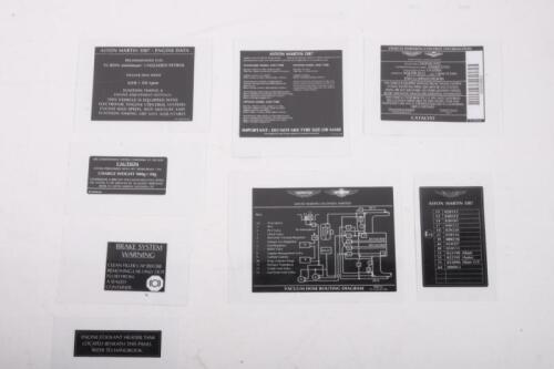 DB7: A group of eight under bonnet stickers to suit a late 1990s - early 2000s DB7 model