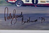 BROCK: A colour image of Peter Brock racing a Holden Dealer Team Holden Torana GTR-XU-1 during 1973 Bathurst. Image signed by Peter Brock in black - 2
