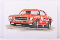 JANE: A print after the original depicting Bob Jane racing a HQ Holden Monaro GTS