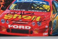 FORD: A Shell HELIX racing poster depicting the AU Ford Falcon as raced by Steve Johnson and Paul Radisich. Poster signed by Paul Radisich, Dick Johnson & Steve Johnson - 2