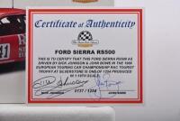 BOWE/JOHNSON: A Limited Edition 1:18 scale Autoart Ford Sierra RS 500 as raced by John Bowe/Dick Johnson in the 1988 European Touring Car Championship RAC Tourist Trophy at Silverstone. Dick Johnson & John Bowe signed CoA. Numbered '0137'/1254 - 2