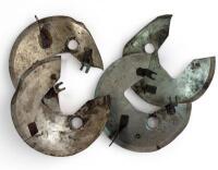 BRAKE STONE SHIELDS: One set of original used brake stone shields.