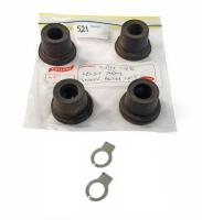 DB4 TO V8: Lower wishbone inner bush set with four bushes. Two brake reaction ball lock tabs.